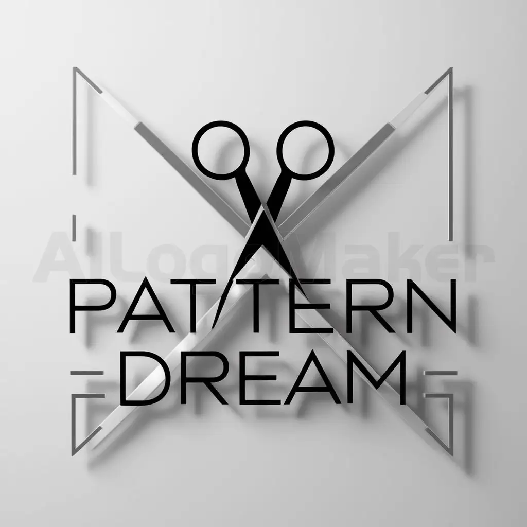 a logo design,with the text "Pattern Dream", main symbol:Scissors,Minimalistic,clear background