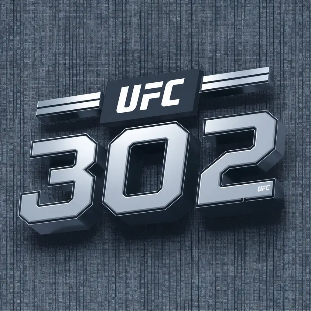 UFC 302 Dynamic 3D Fight Style Text on Transparent Background | AI ...