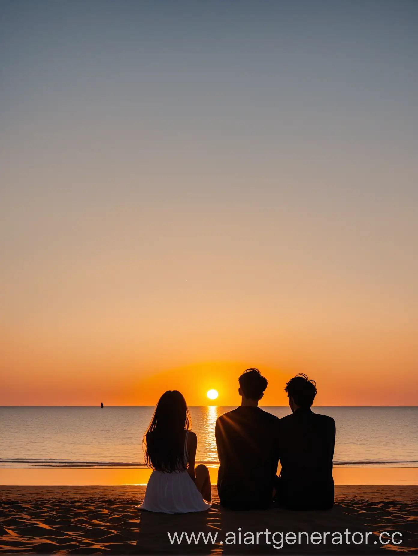 Couple-Enjoying-Vibrant-Sunset-at-Beach