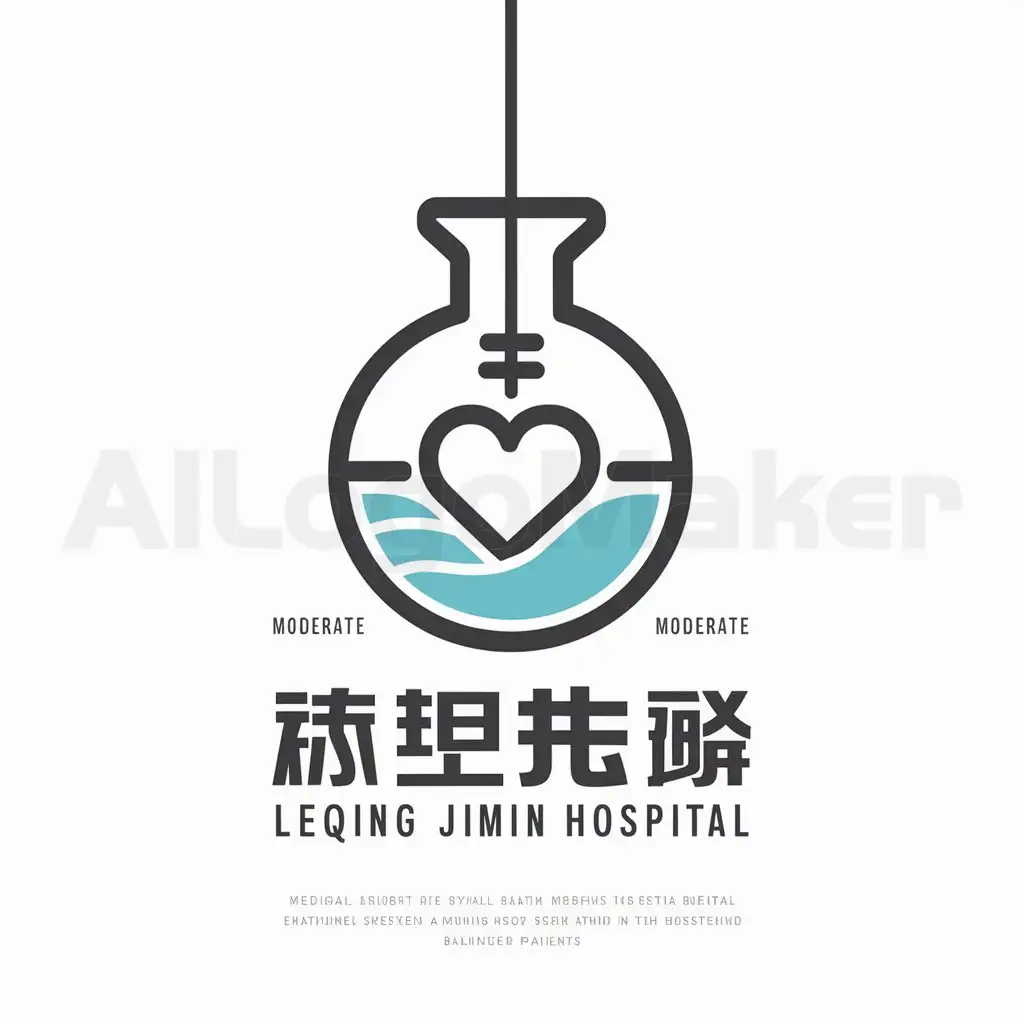 a logo design,with the text "Leqing Jimin Hospital", main symbol:suspended vessel aid to world , people in heart within,Moderate,be used in Medical Dental industry,clear background