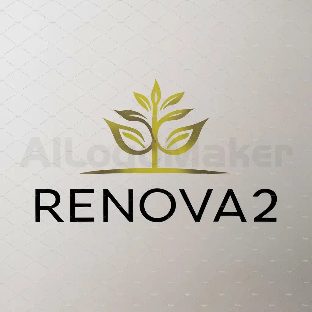 LOGO-Design-For-Renova2-Minimalistic-Plant-Symbol-on-Clear-Background