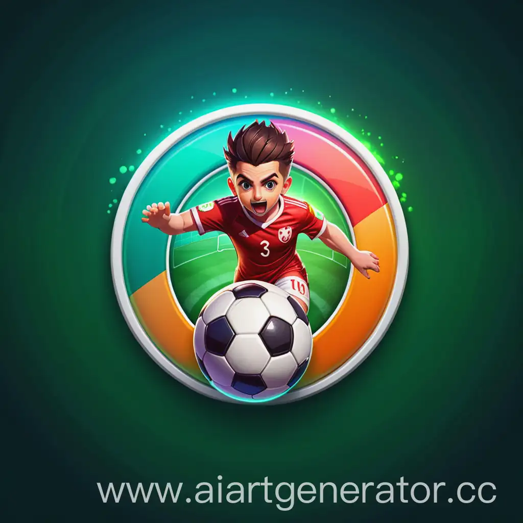 Soccer-Match-3-Game-Logo-Vibrant-Ball-Grid-and-Player-Icons