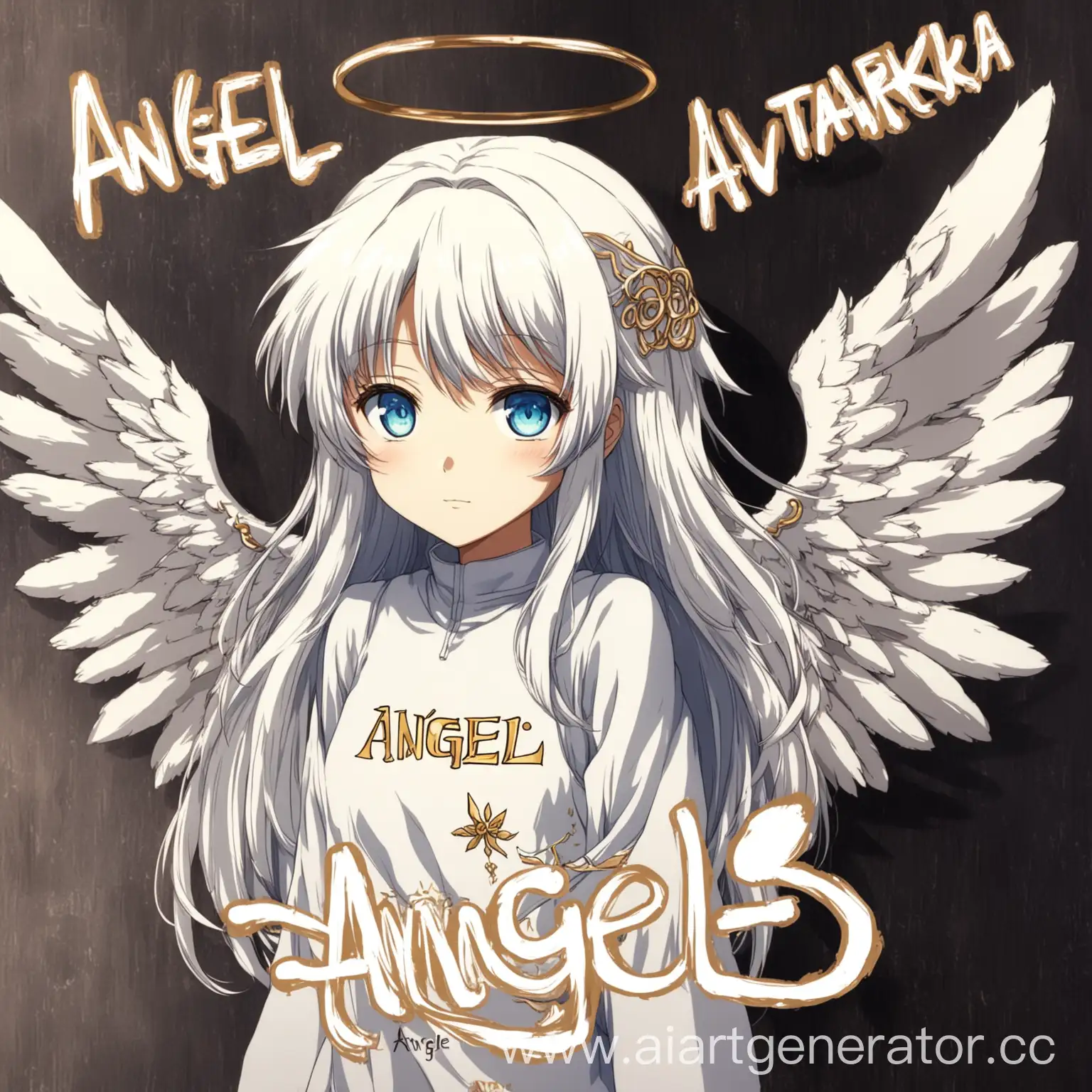 аниме аватарка с надписью ангелок
