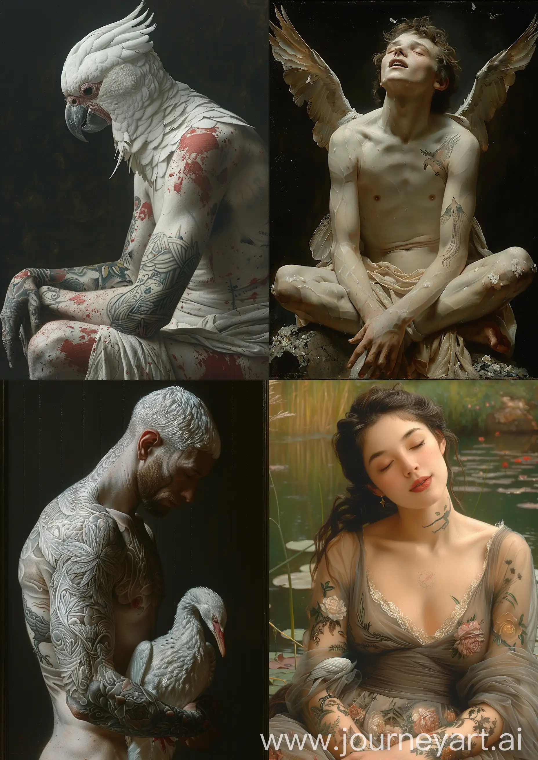 Masterpiece-Depicting-Majestic-White-Bird-with-Tattoos