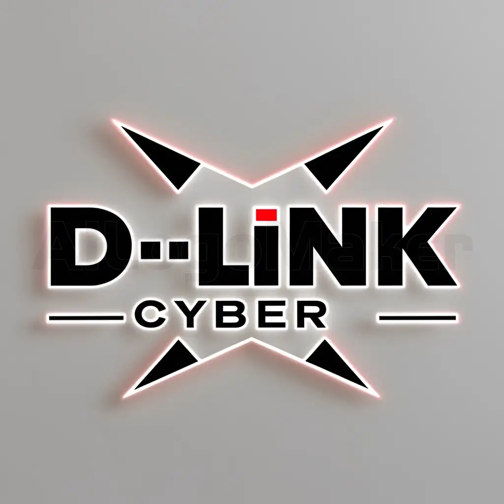 a logo design,with the text "D-LINK CYBER", main symbol:D-LINK,Moderate,be used in gaming industry,clear background