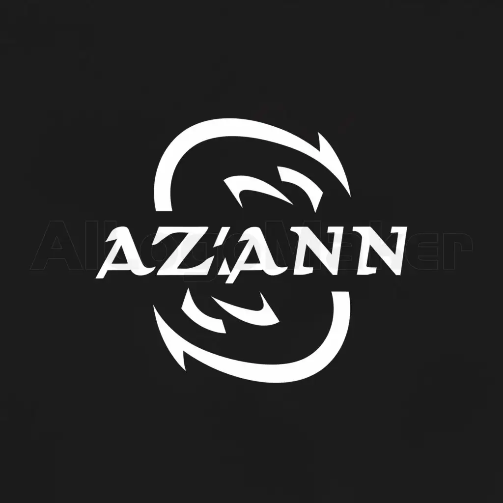 a logo design,with the text "Azlan", main symbol:mid-evil double ouroboros black and white.,Moderate,be used in Others industry,clear background