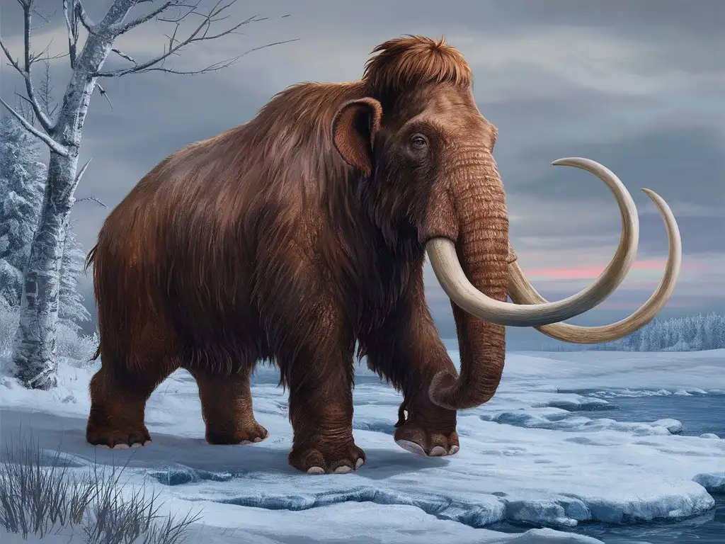 Prehistoric-Woolly-Mammoth-in-Ice-Age-Setting