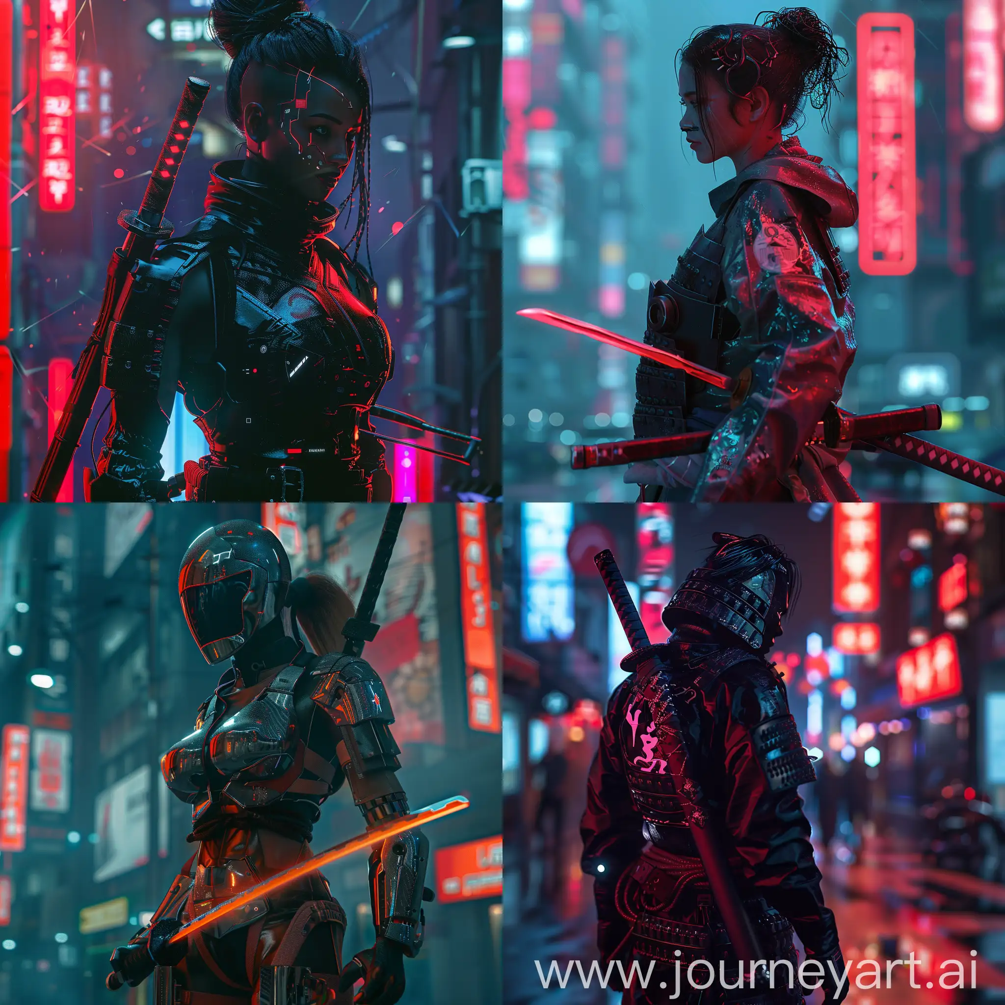 nft samurai cyberpunk style, realism, full body, beautiful lighting, 4k, high detailed --v 6 --ar 1:1