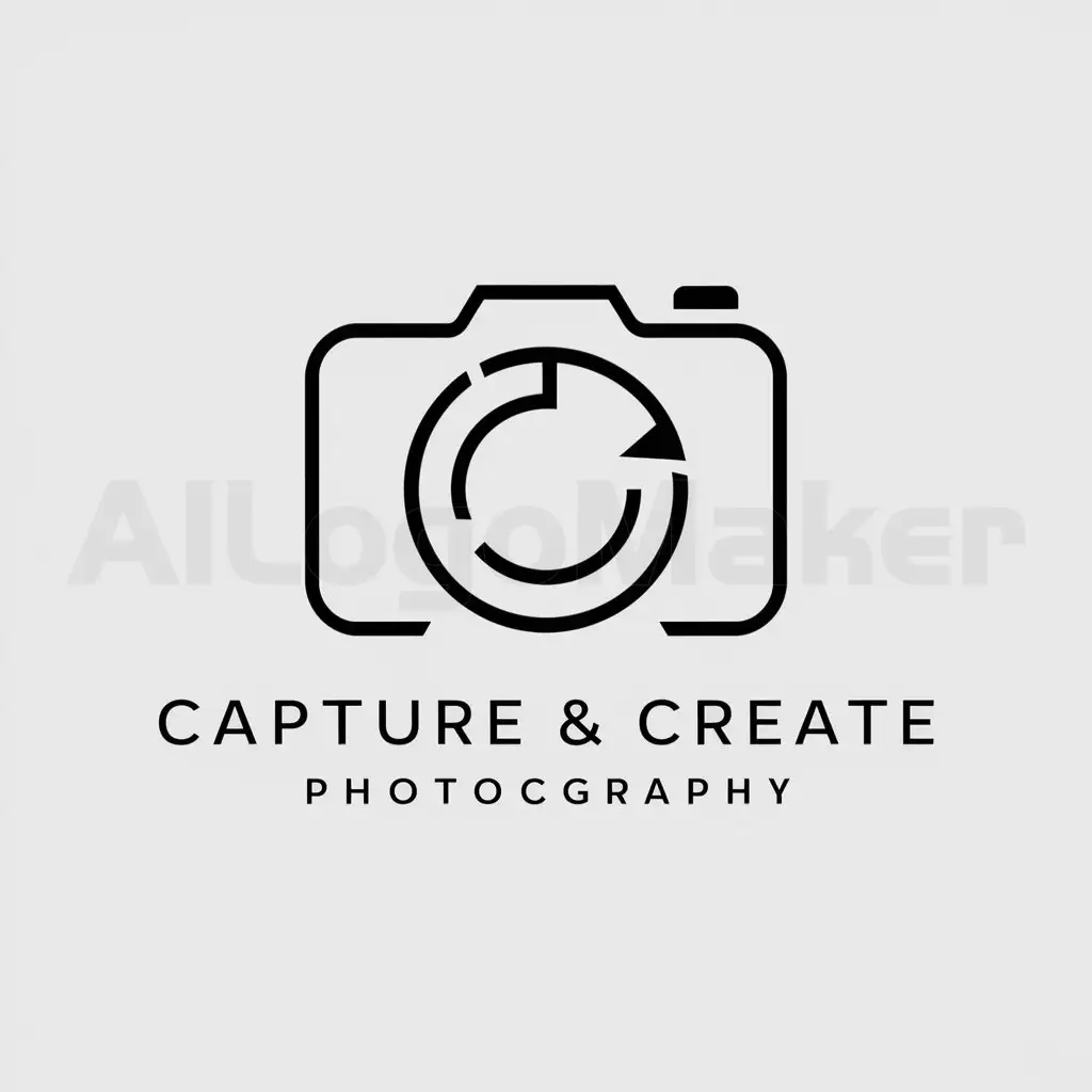 a logo design,with the text "Capture&Create", main symbol:camera,Minimalistic,be used in photograph industry,clear background