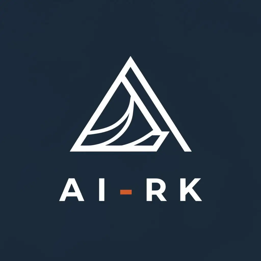 a logo design,with the text "AI Ark", main symbol:Sailboat/Entrance/Letter A,Minimalistic,be used in Technology industry,clear background