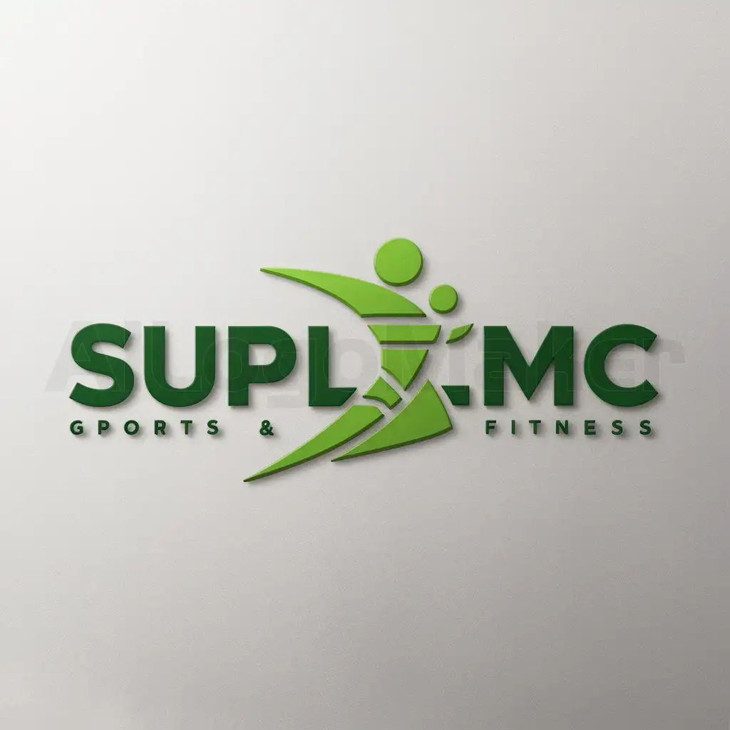 a logo design,with the text "SupleMC", main symbol:En color verde y que se vea organico,Minimalistic,be used in Sports Fitness industry,clear background