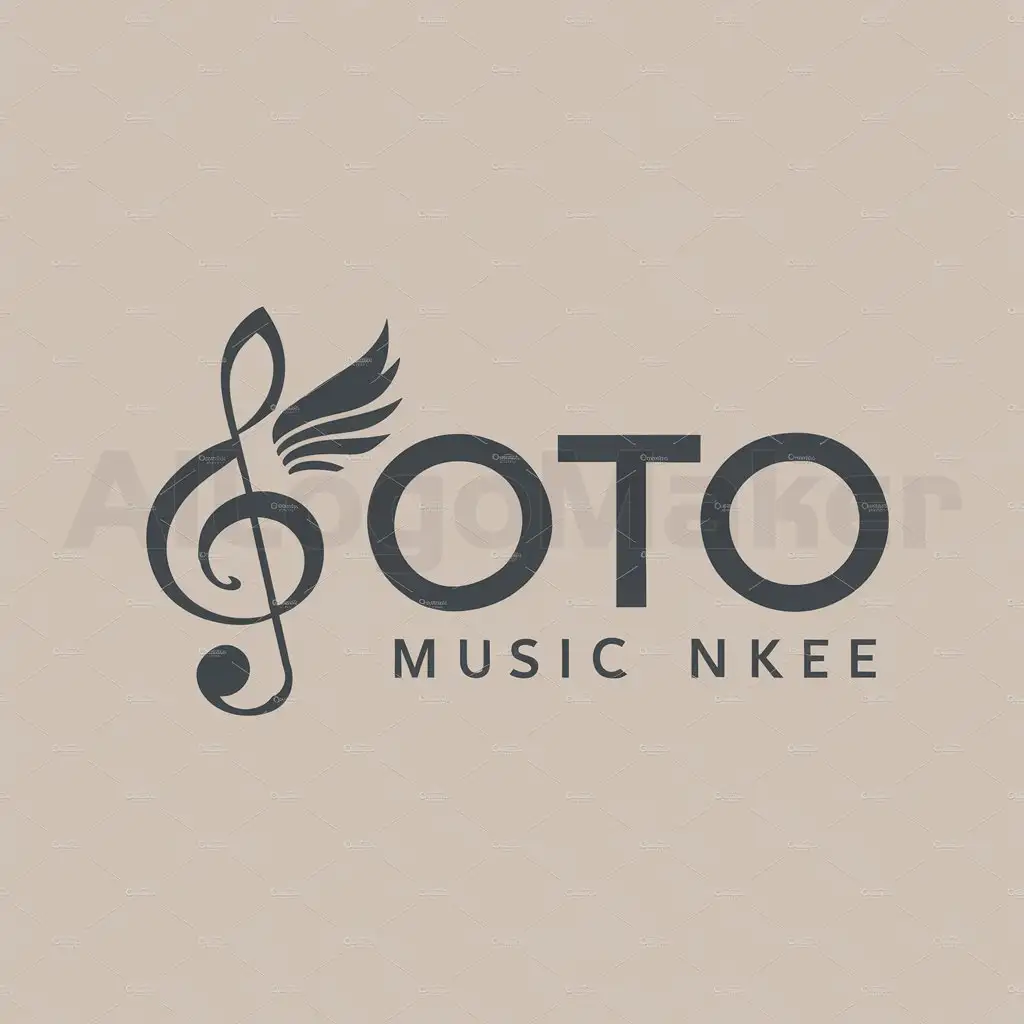 a logo design,with the text "OTO", main symbol:G clef and Bird,Moderate,be used in music industry,clear background