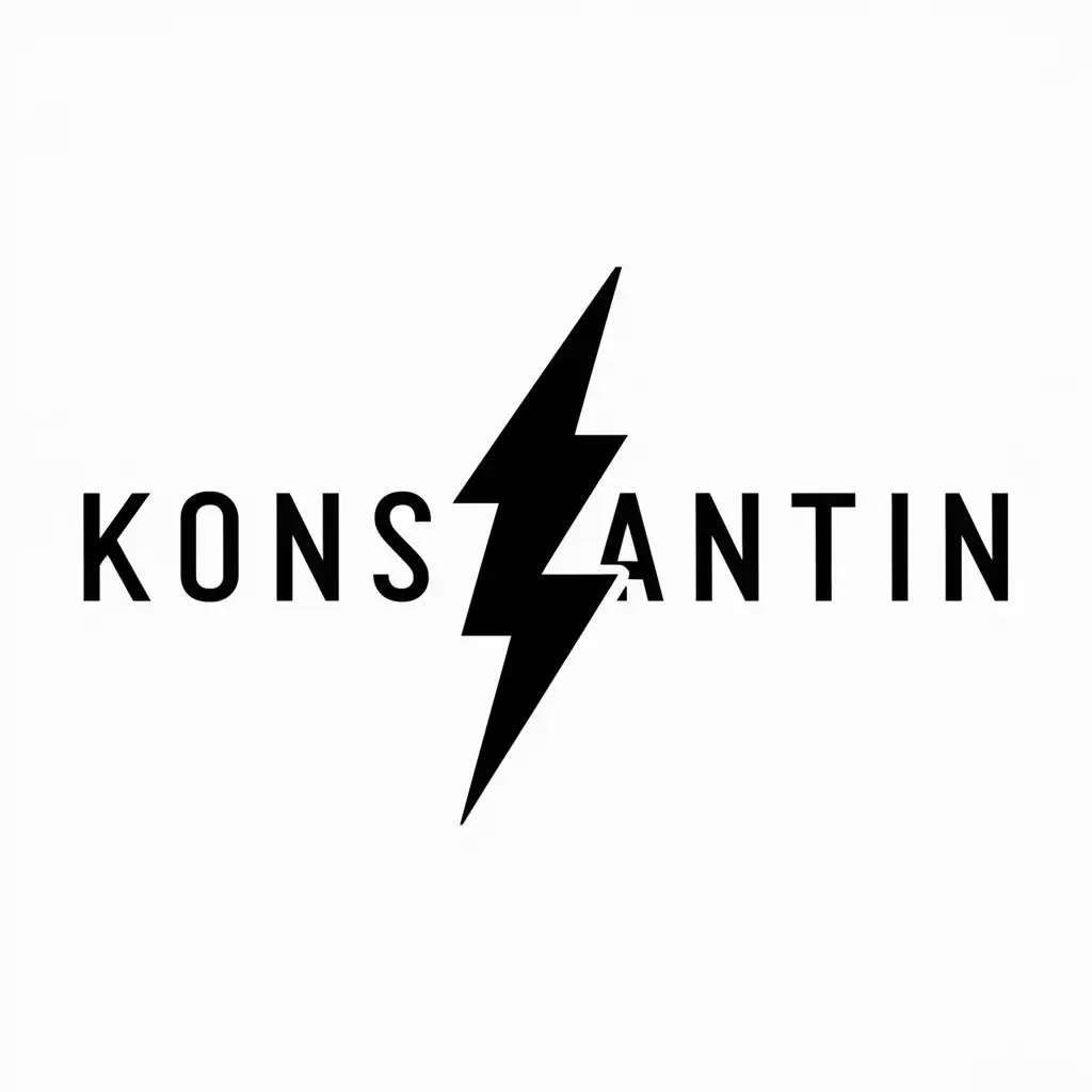 a logo design,with the text "Konstantin", main symbol:Lighting,Minimalistic,clear background