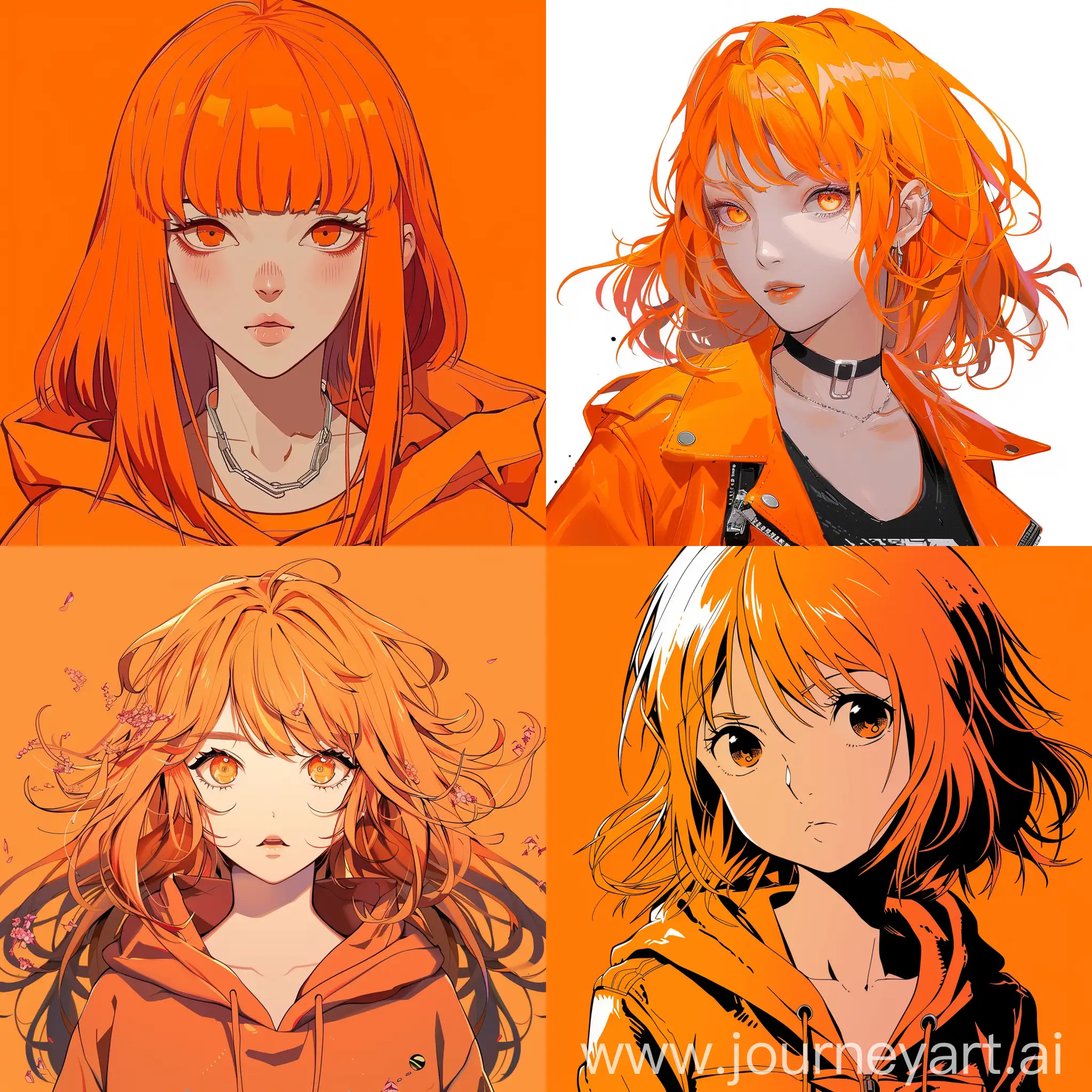 аватарка оранжевого цвета в стиле аниме