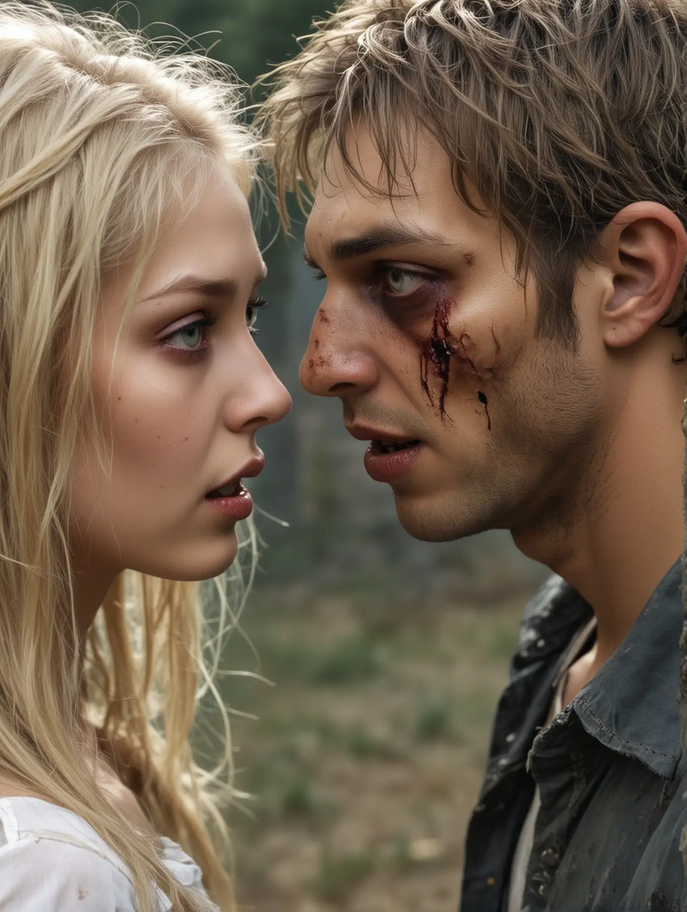 Young-Woman-with-Blonde-Hair-Surrounded-by-Attacking-Zombies