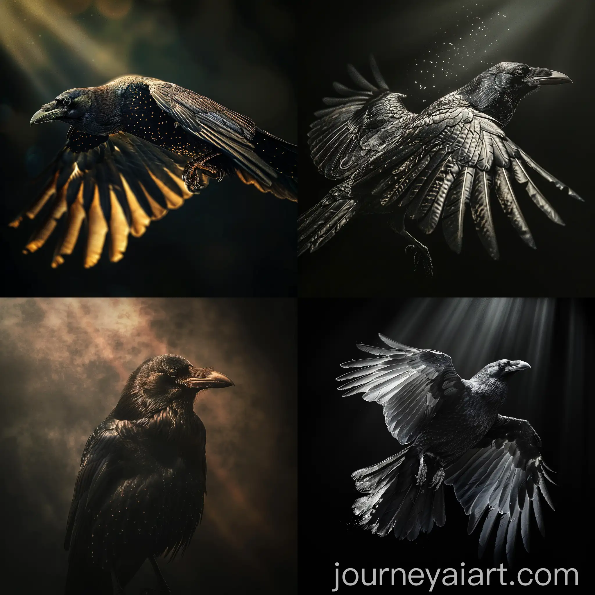 Detailed-Realistic-Crow-in-HalfTurn-Pose-High-Definition-Photorealistic-Image