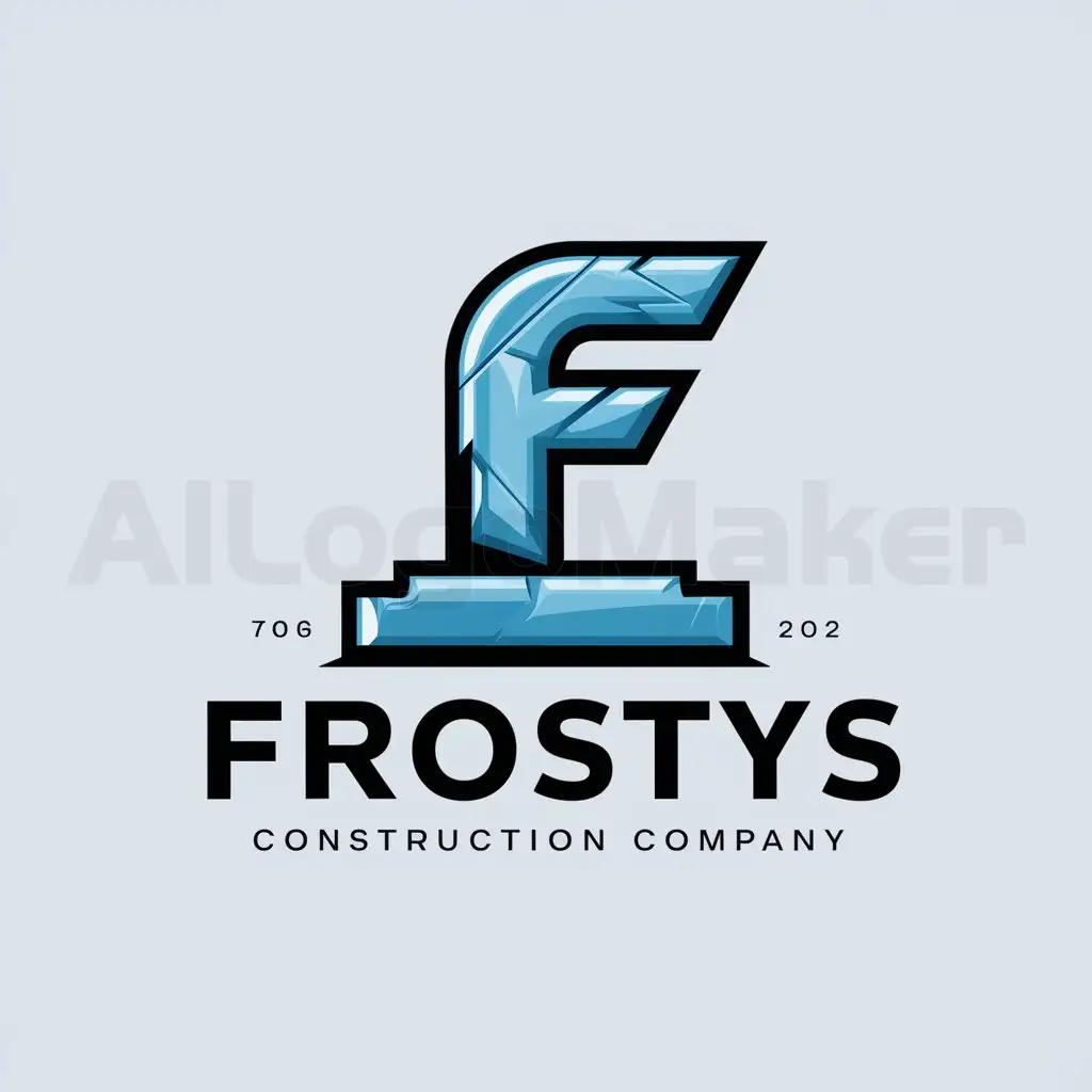 a logo design,with the text "Frostys", main symbol:F,Moderate,be used in Construction industry,clear background
