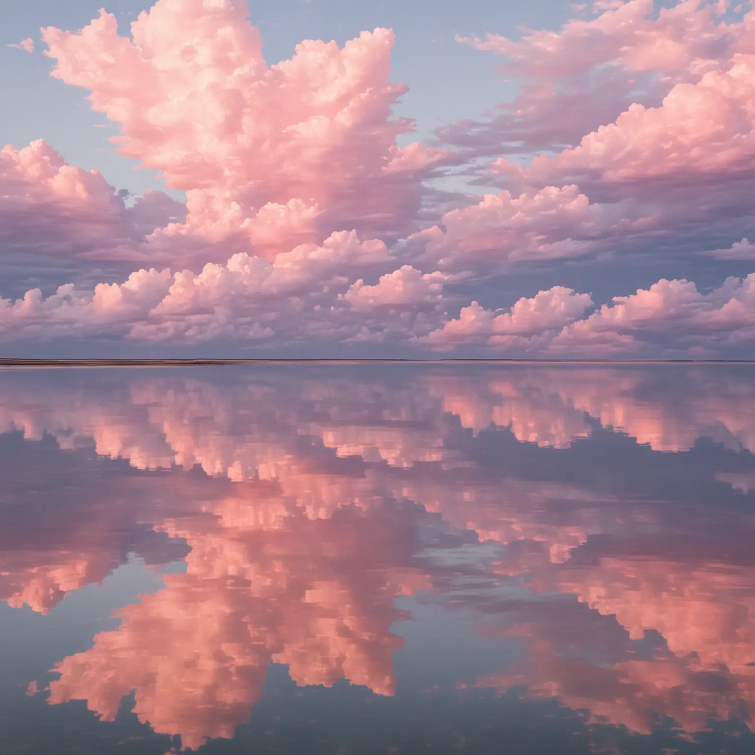 Tranquil Scene Pastel Clouds Reflecting in Water