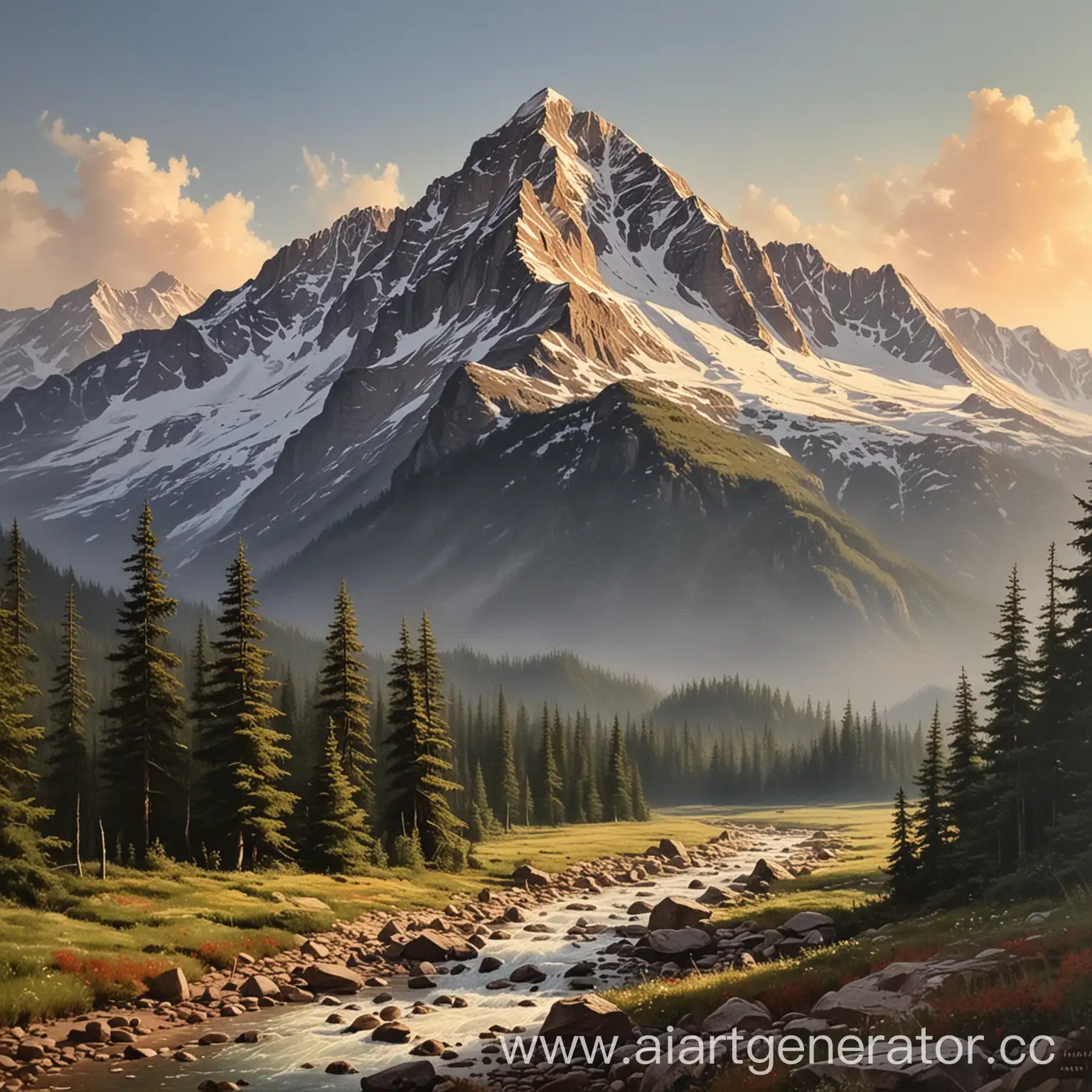 Scenic-Landscape-Painting-of-Majestic-Mountain-Range