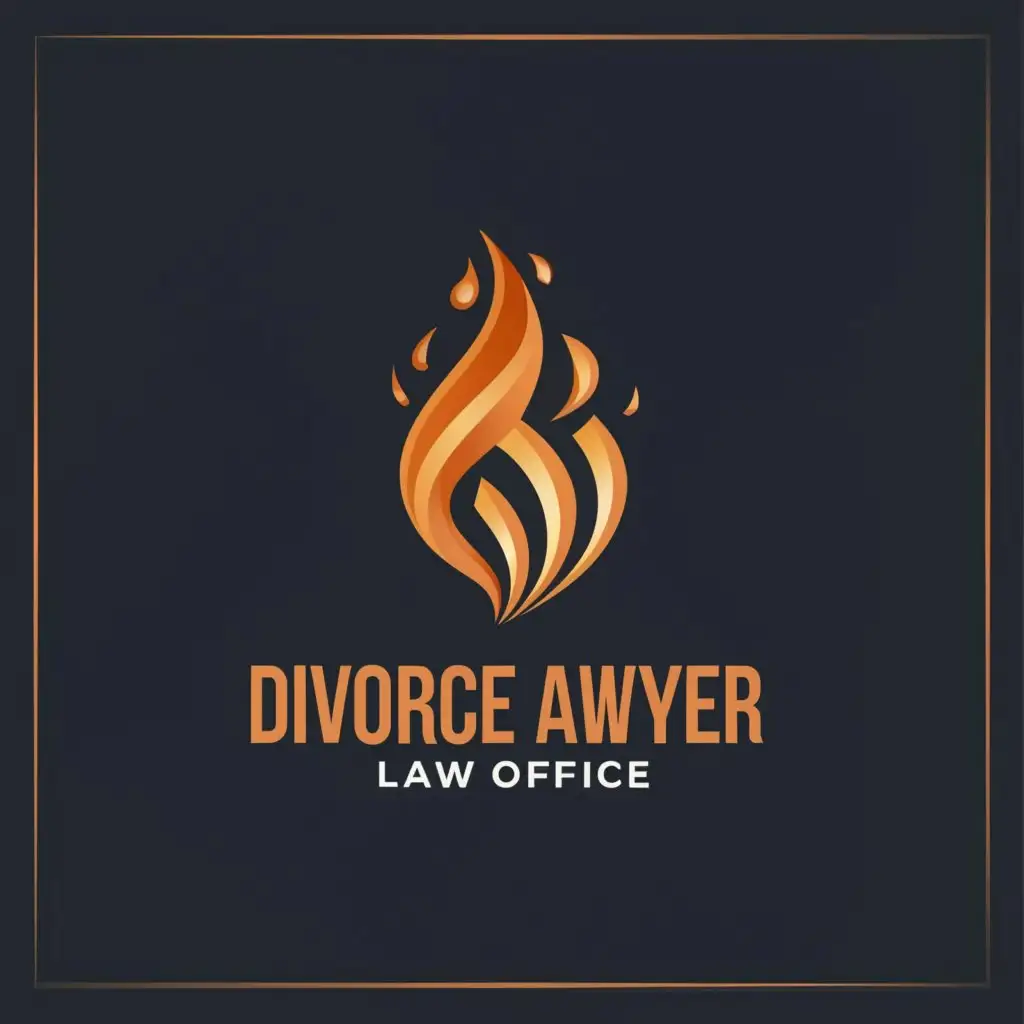 a logo design,with the text "Divorce Lawyer 
Law Office Jakarta", main symbol:The symbol of a blazing fire, symbolizing spirit and strength in overcoming obstacles.,Moderate,be used in Legal industry,clear background