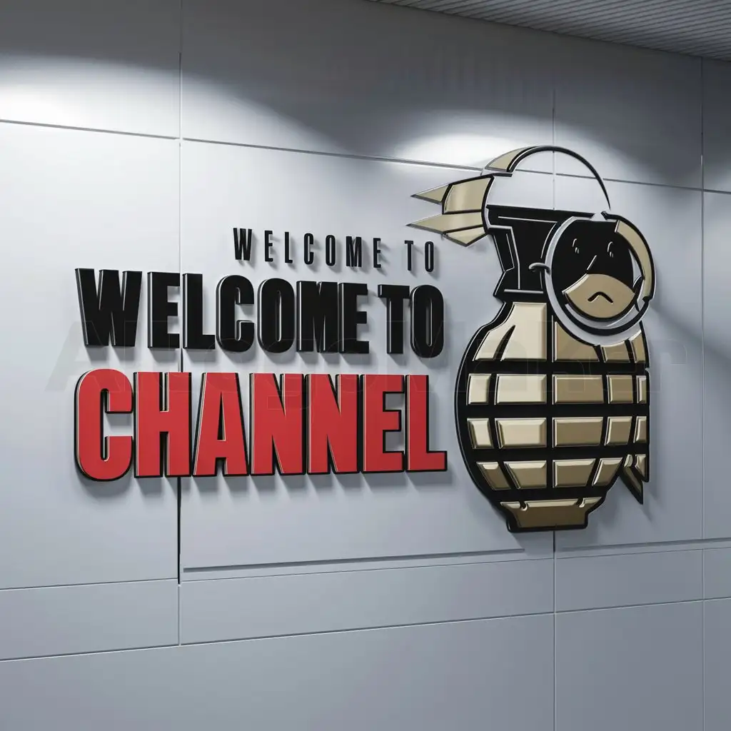 LOGO-Design-for-Channel-Welcome-Explosive-Grenade-Symbol-on-Clear-Background