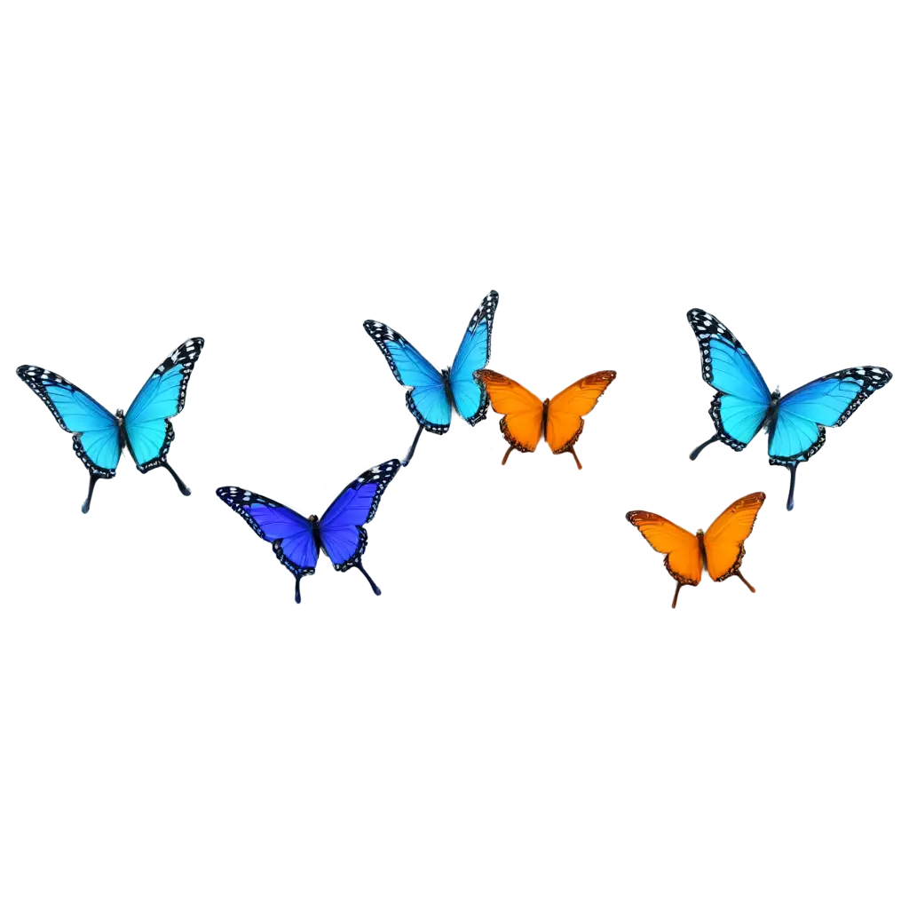 Vibrant-3D-Rendered-PNG-Image-of-Multicolor-Butterflies-in-Flight