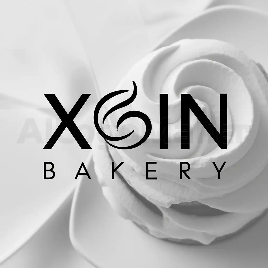 a logo design,with the text "XIN Bakery", main symbol:cream,Minimalistic,be used in desserts industry,clear background