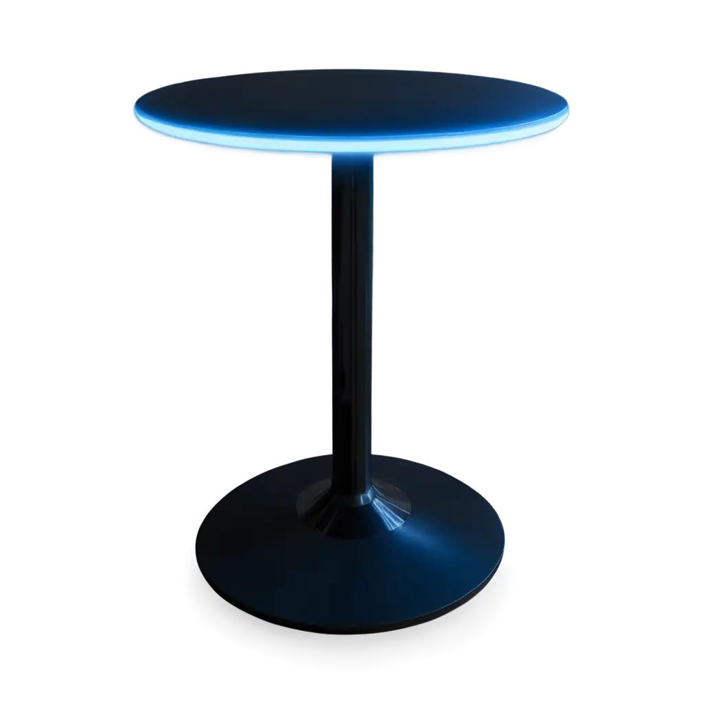 futuristic table with blue and red light 
