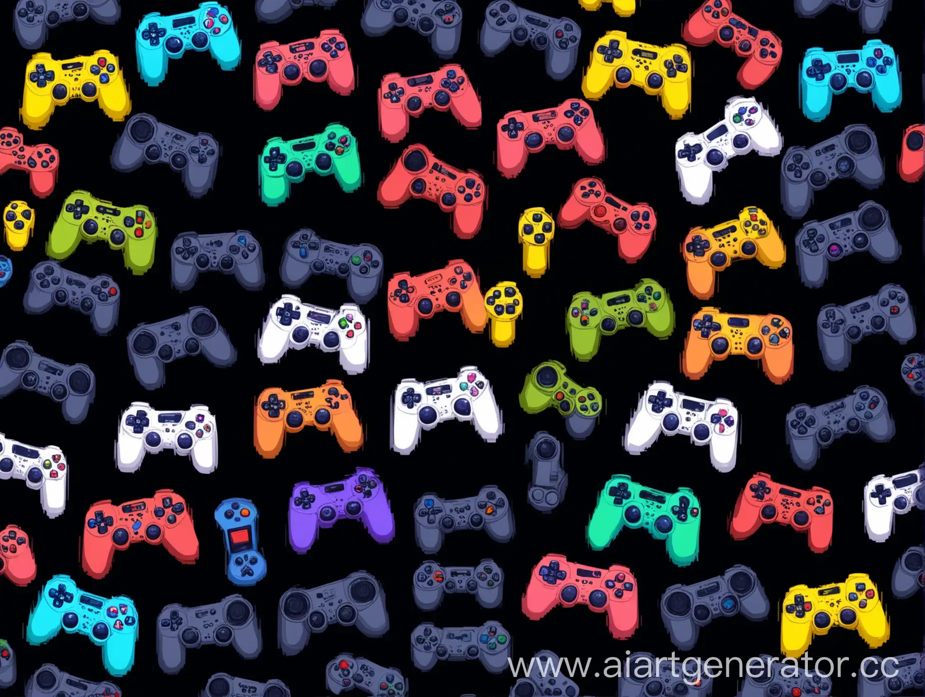 Colorful-Gamepad-Collection-on-Dark-Background