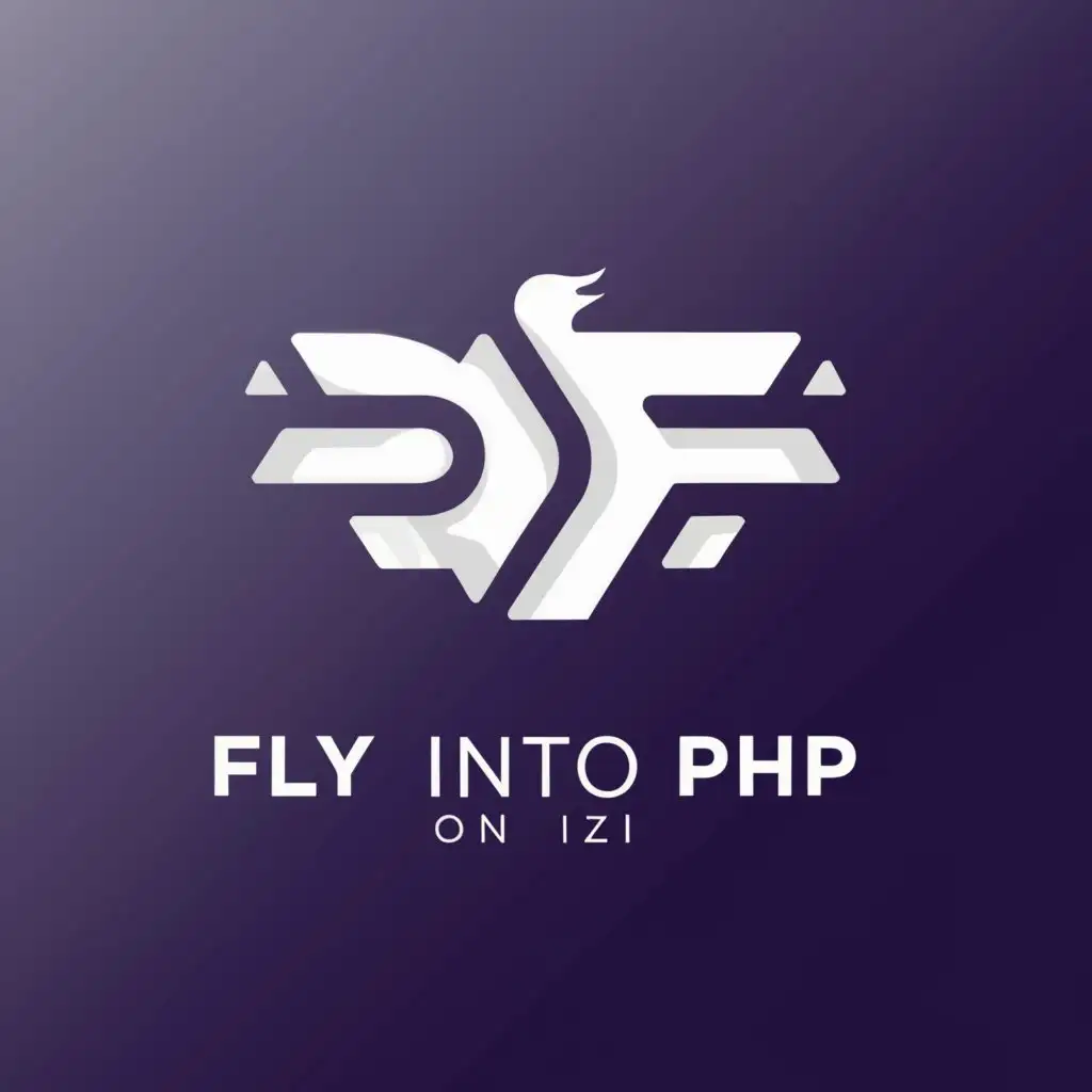 a logo design,with the text "Fly into PHP on IZI", main symbol:php,Умеренный,be used in Интернет industry,clear background