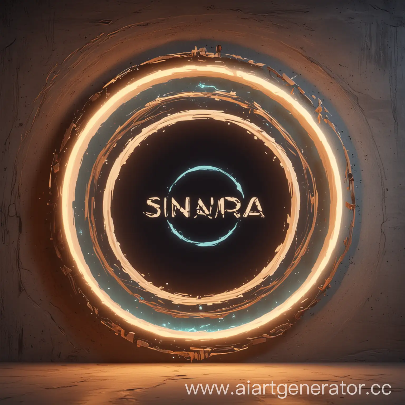 Круг, Логотип, Виртуальный портал в Синара, артфанимационный стиль, 4k 