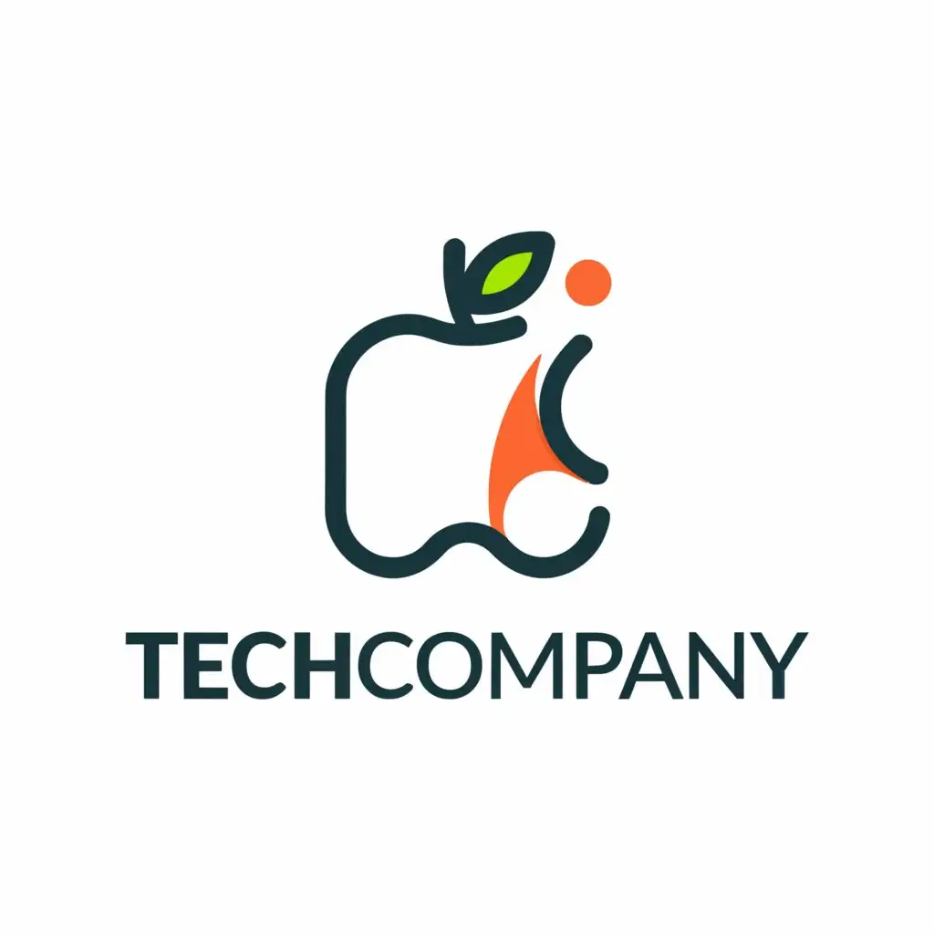 a logo design,with the text "TECH COMPANY", main symbol:APPLE,Minimalistic,clear background