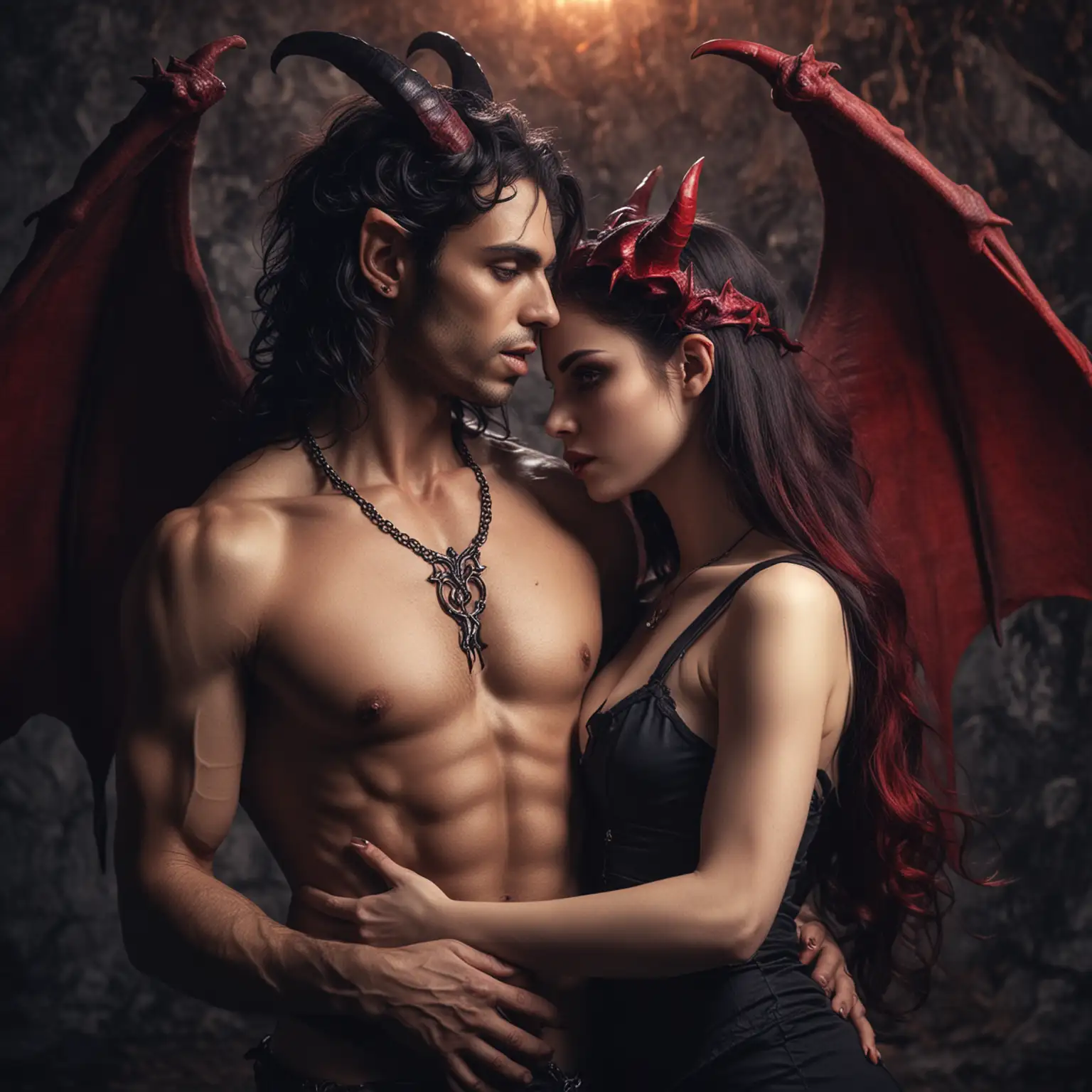 Fantasy Succubus and <b>Incubus</b> Lovers Seduce a Man.