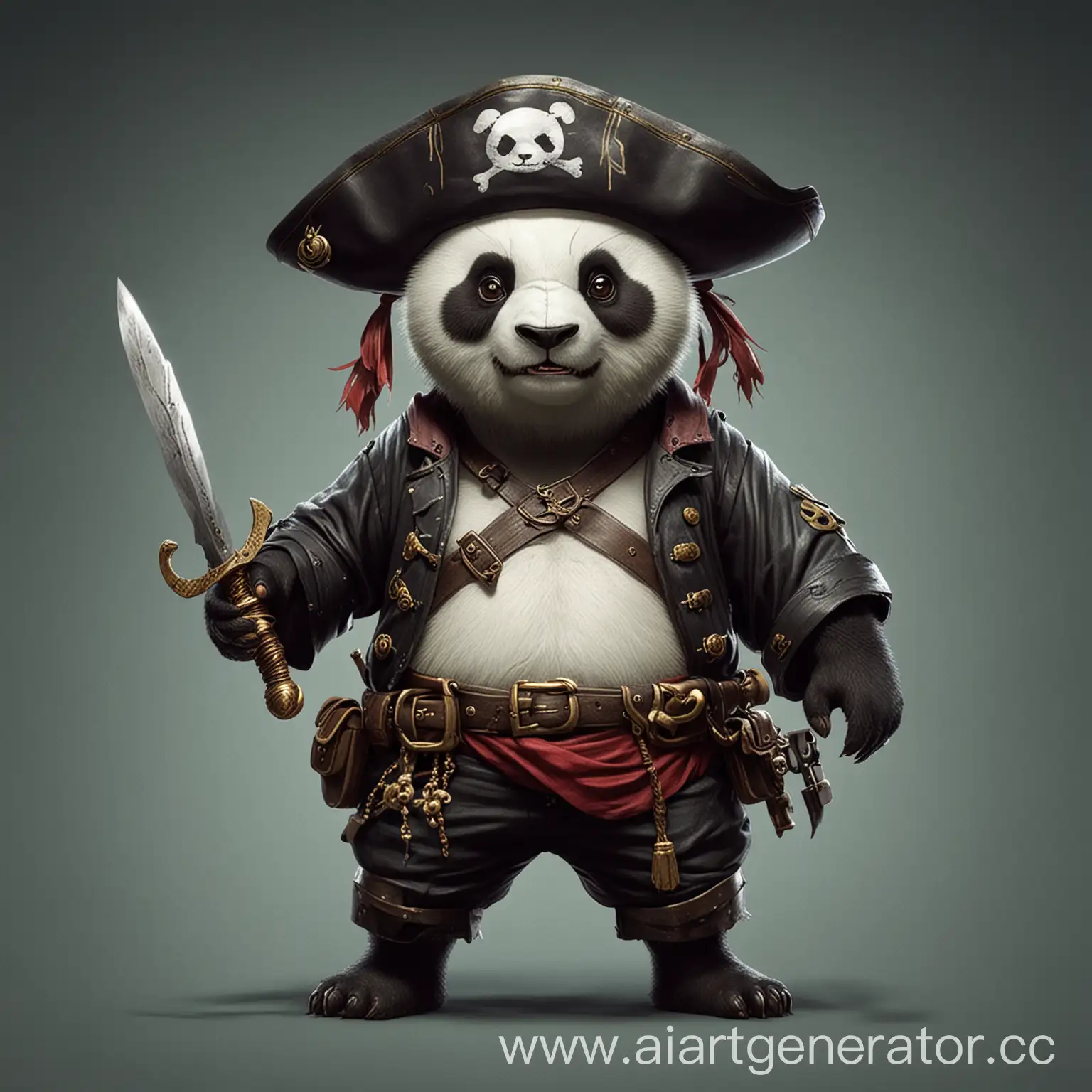 Adventurous-Panda-Pirate-in-a-Bamboo-Ship