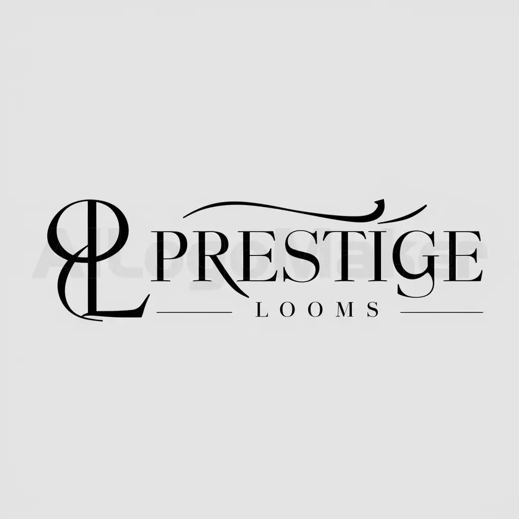 a logo design,with the text "PrestigeLooms", main symbol:Logo,Moderate,be used in Apparel industry,clear background
