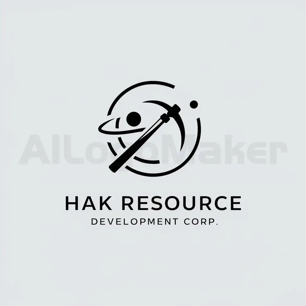 a logo design,with the text "HAK Resource Development Corp.", main symbol:MINING and resource development,Minimalistic,be used in mining industry,clear background