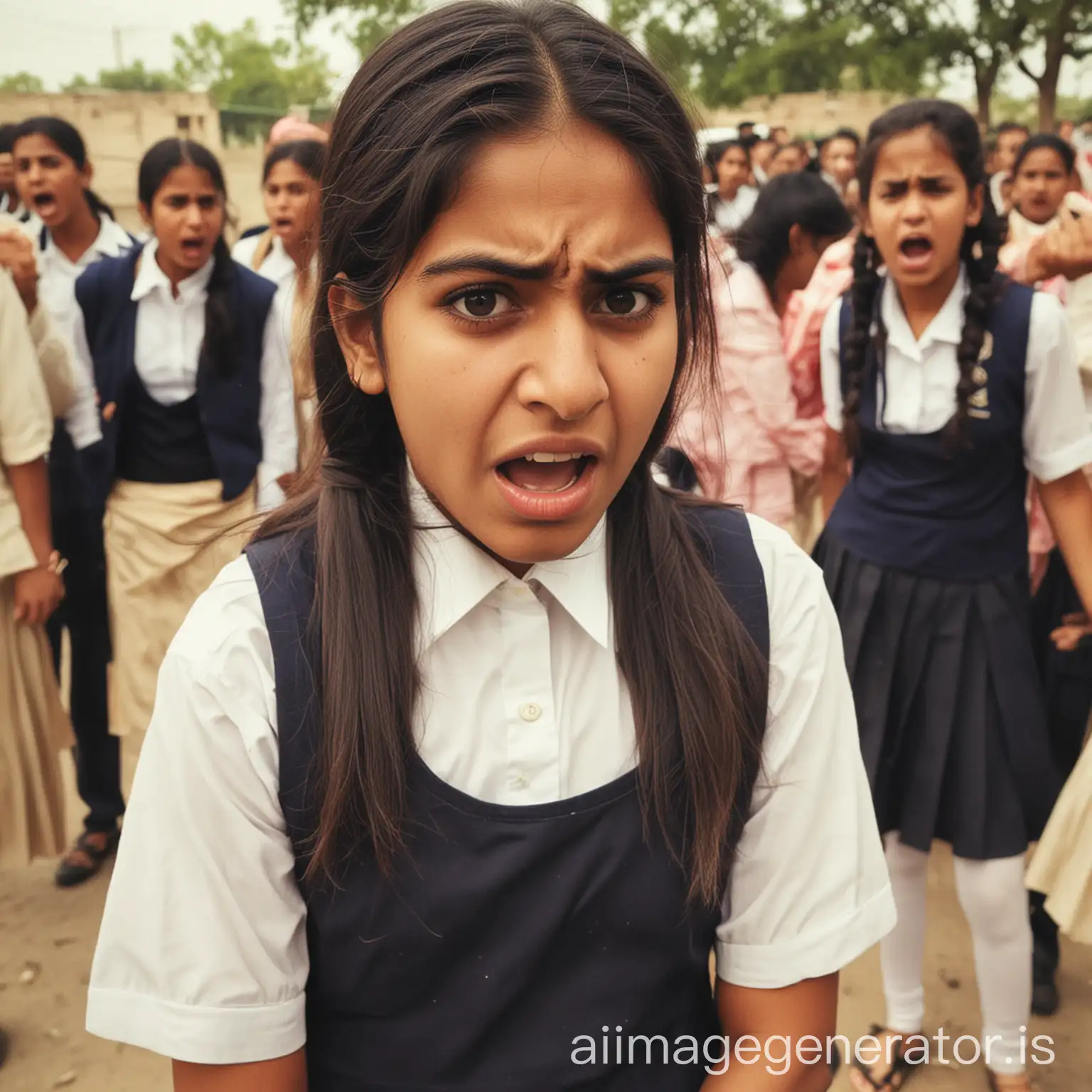 Punjabi angry furious school girl