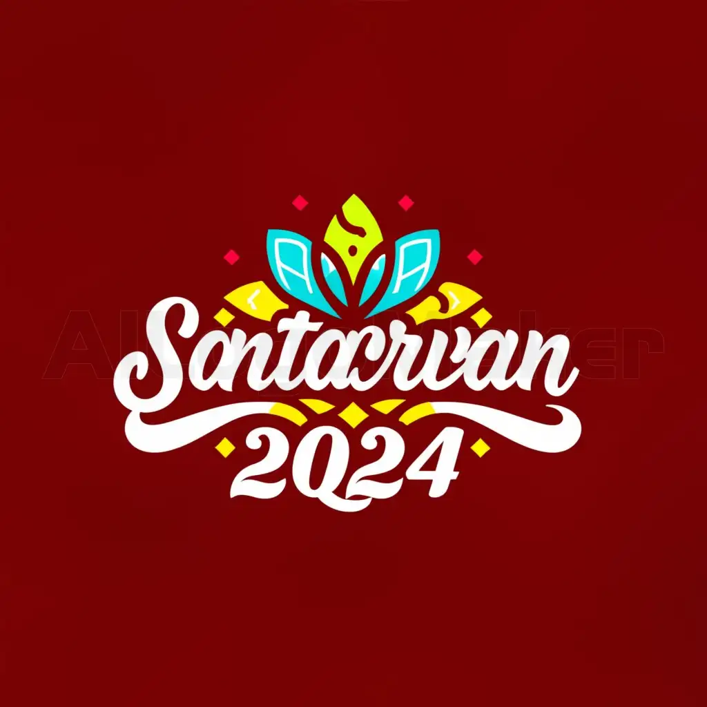 a logo design,with the text "SANTACRUZAN 2024", main symbol:tropical flowers,Moderate,be used in Events industry,clear background