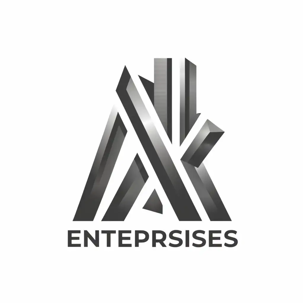 LOGO-Design-For-AK-Enterprises-Bold-Steel-Typography-for-the-Construction-Industry