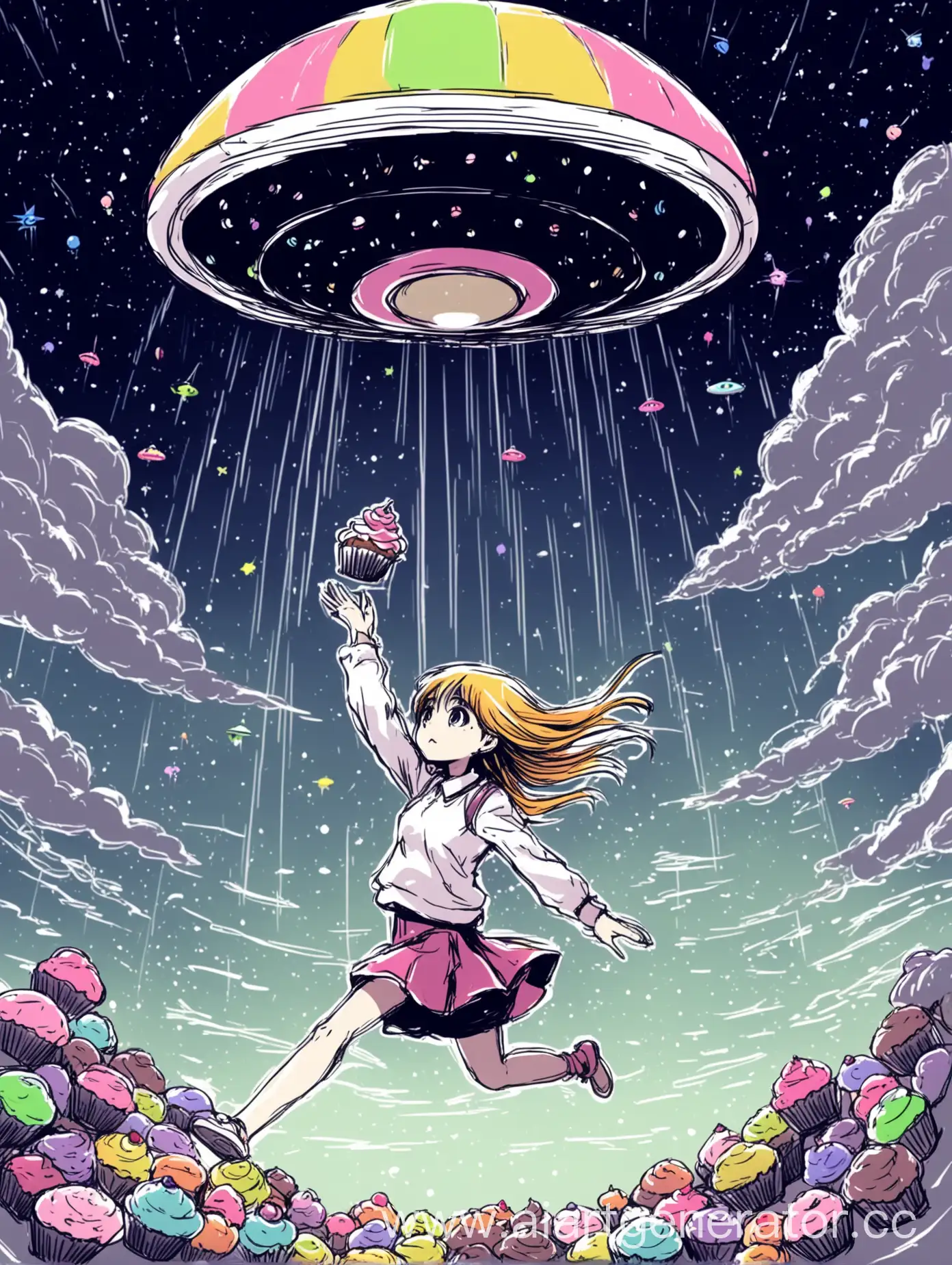 Anime-Girl-Reaching-for-Cupcake-with-UFO-Intervention