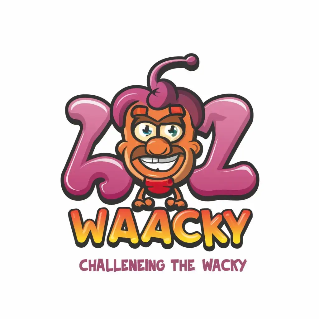 a logo design,with the text "CHALLENGING THE WACKY", main symbol:Bizarre funny,Moderate,be used in Entertainment industry,clear background
