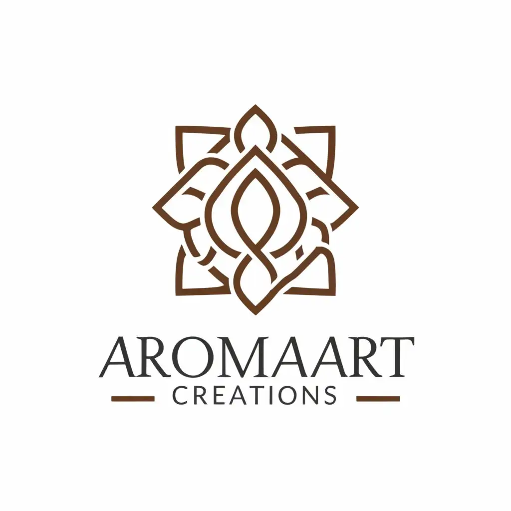 a logo design,with the text "AROMAART CREATIONS", main symbol:Candle,complex,be used in Others industry,clear background