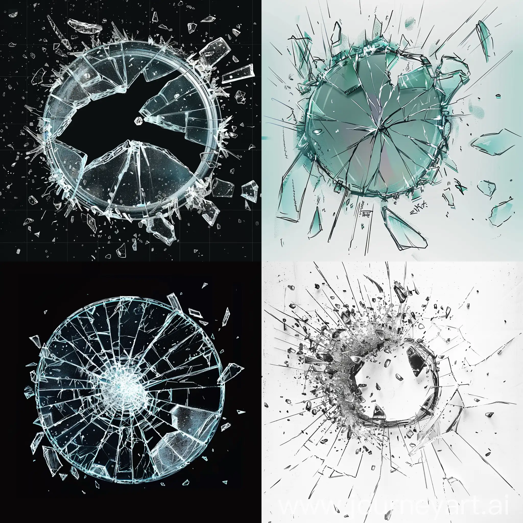 Shattered-Glass-Effect-WeChat-Icon-in-Square-Format