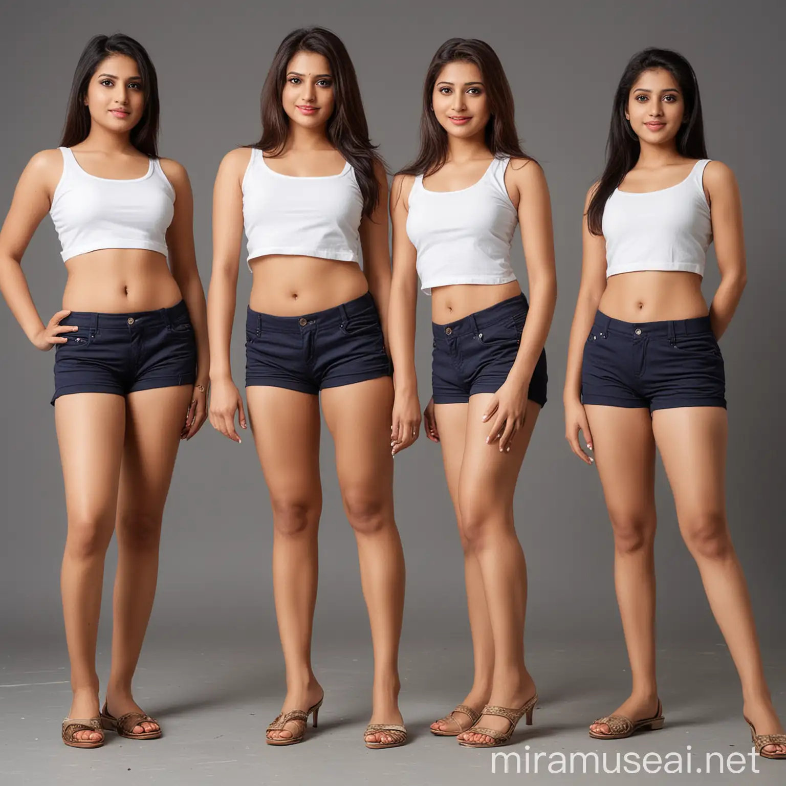 Group of Indian Girls in Sexy Cotton Boy Shorts