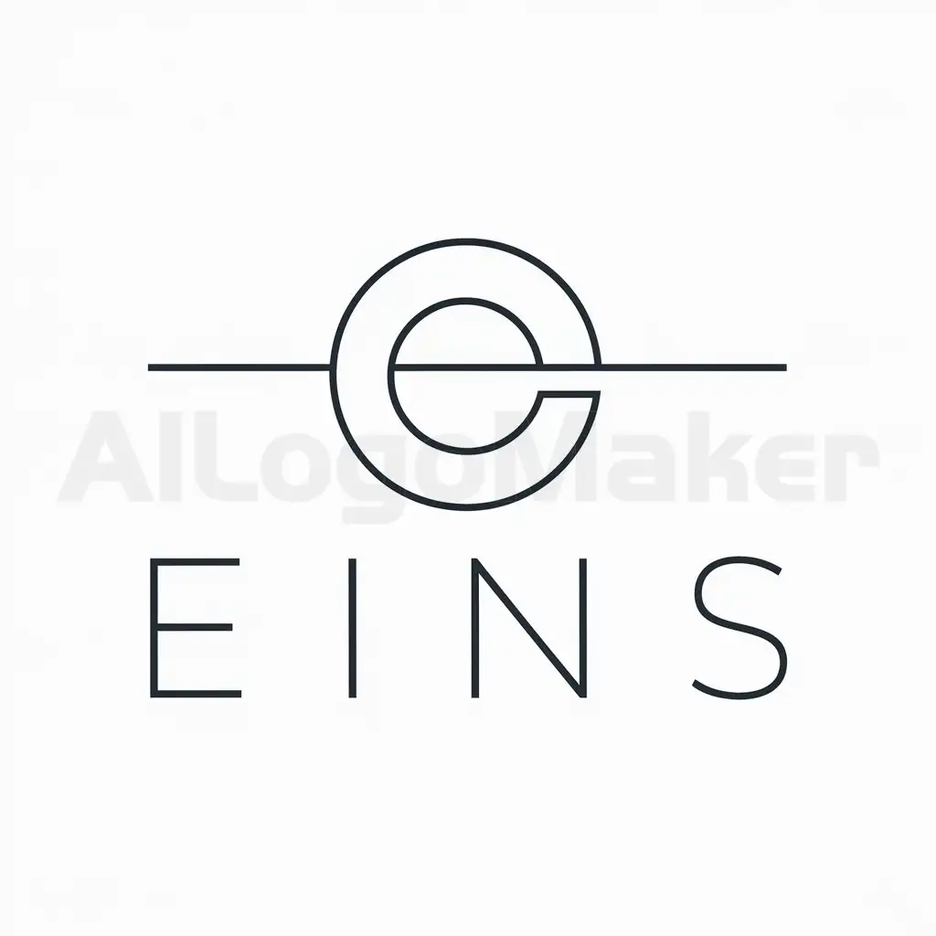 a logo design,with the text "Eins", main symbol:I,Minimalistic,clear background