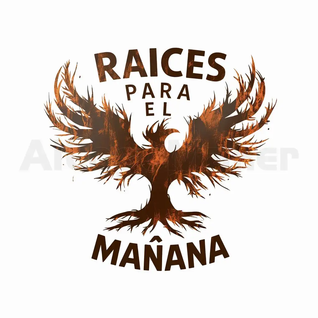 a logo design,with the text "raices para el mañana", main symbol:planting trees that were burned,Moderate,be used in Entertainment industry,clear background