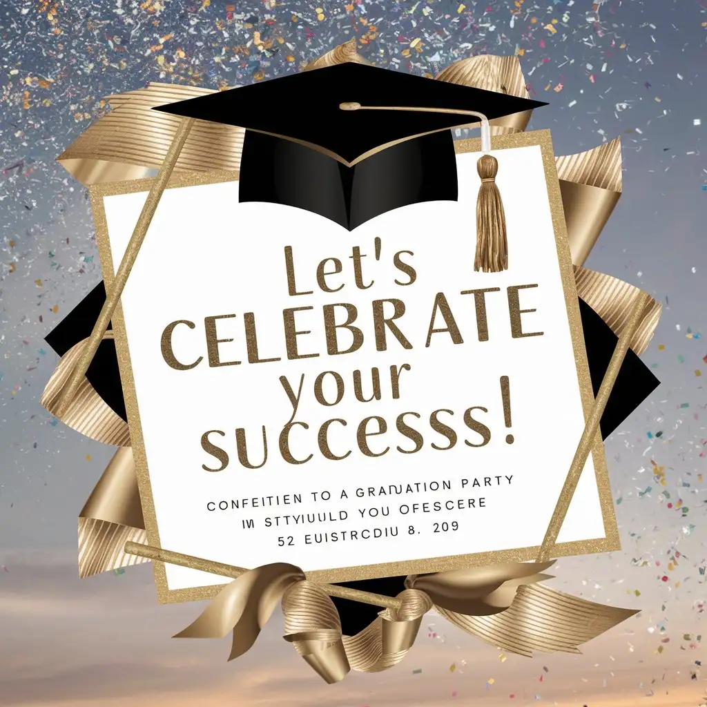 Invitation to the Graduation party in more confident style
