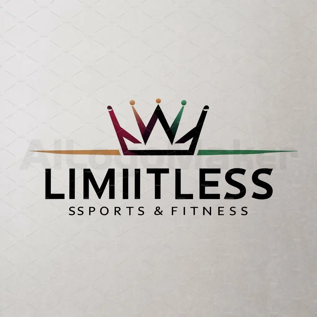 LOGO-Design-For-Limitless-Crown-Emblem-for-Sports-Fitness-Industry-on-Clear-Background