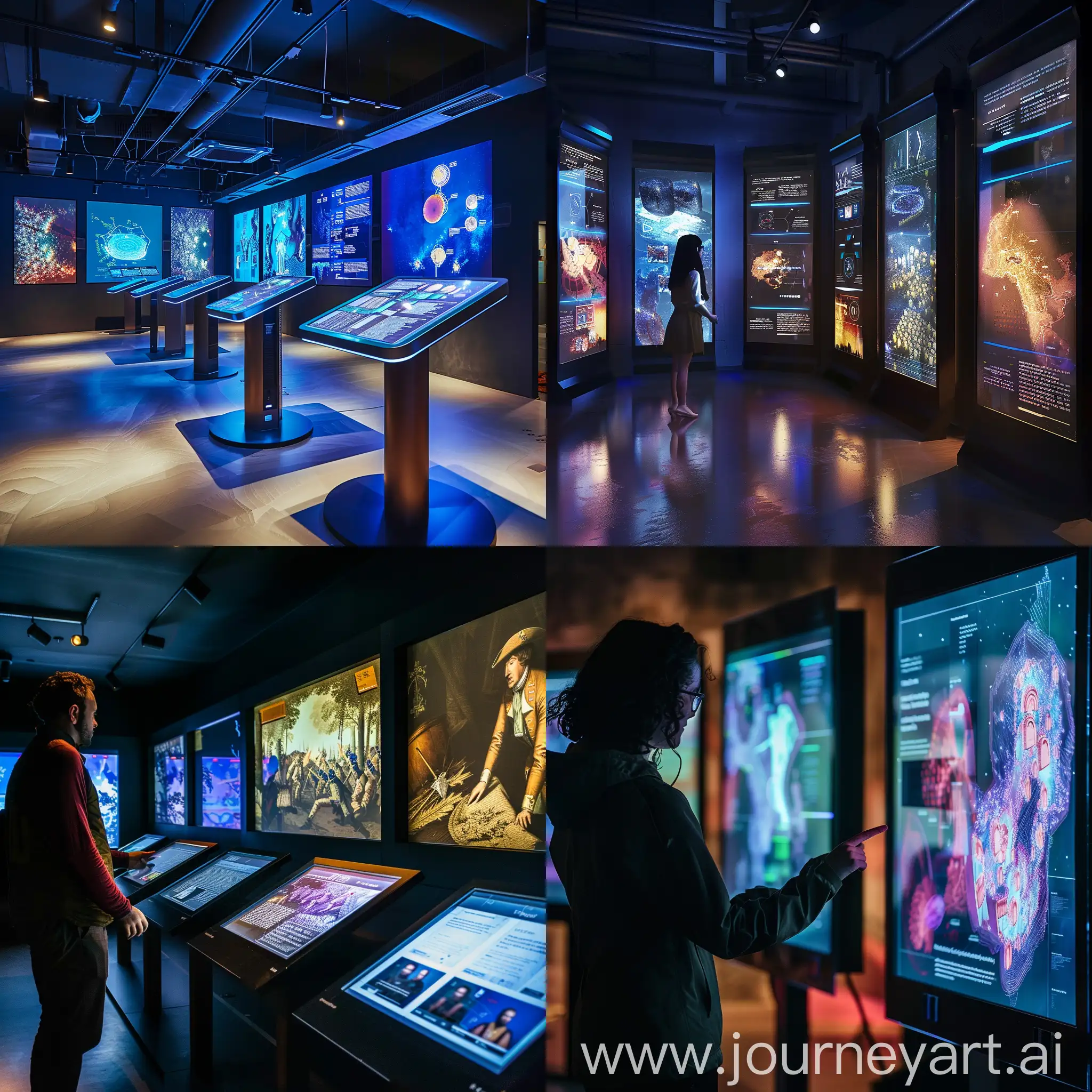 شاشات تفاعلية داخل متحف 
