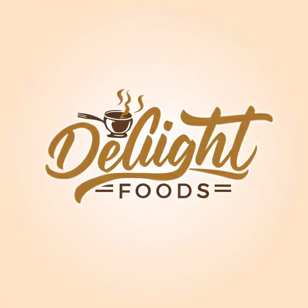 a logo design,with the text "Delight foods", main symbol:Food and health,Moderate,clear background